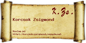 Korcsok Zsigmond névjegykártya