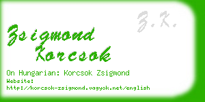 zsigmond korcsok business card